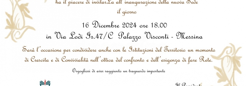 Invito all'inaugurazione della nuova sede